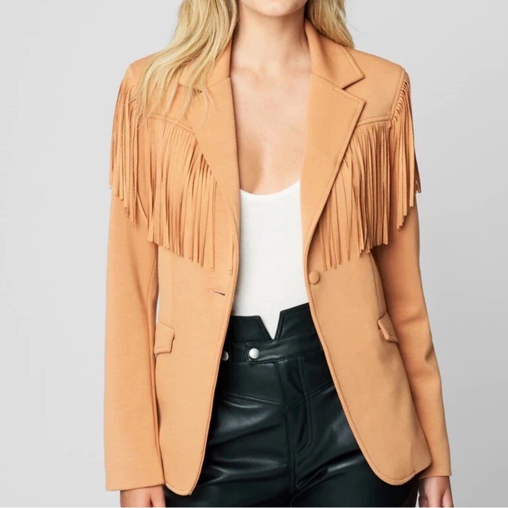 NWT Blank Ny Women’s Fringe Shoulder Blazer Jacket Size XS. ( Free Bird )